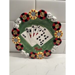 Vintage 1997 plate collector MAN CAVE gambling dice cards poker chip Atlantic